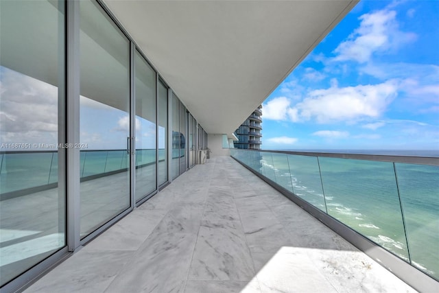 balcony with a water view