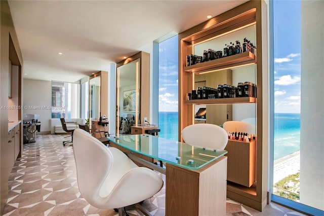 18501 Collins Ave Unit 4003/04, Sunny Isles Beach, FL 33160 - office area featuring plenty of natural light and a water view
