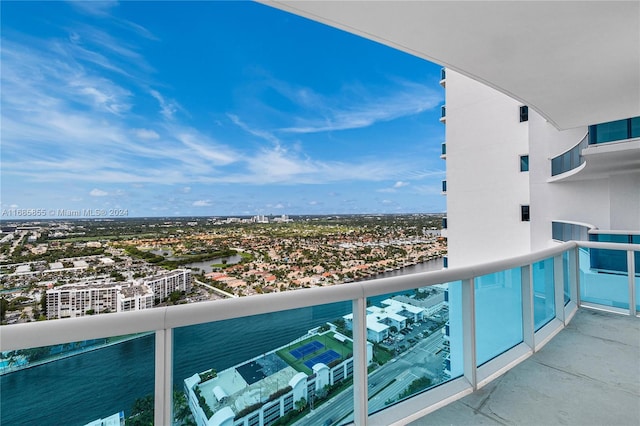 balcony with a water view