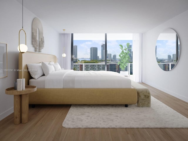 bedroom with hardwood / wood-style flooring