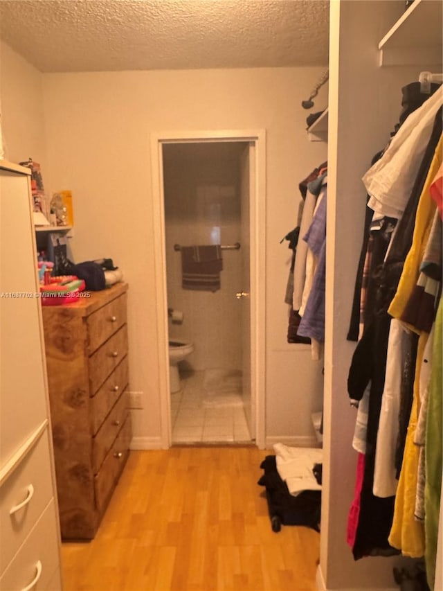 spacious closet with light wood-type flooring