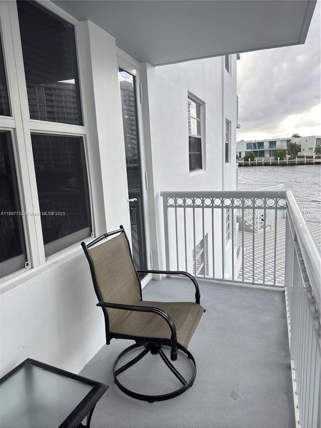 balcony with a water view