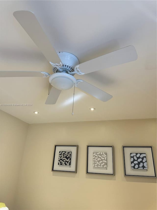 interior details with ceiling fan