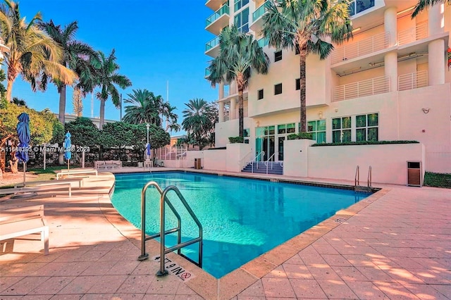 view of pool with a patio