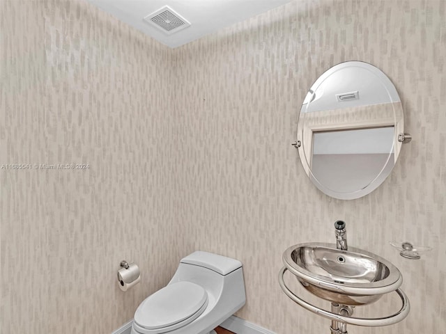 bathroom with sink and toilet