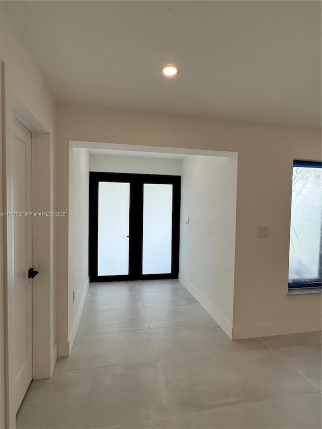 hall featuring french doors