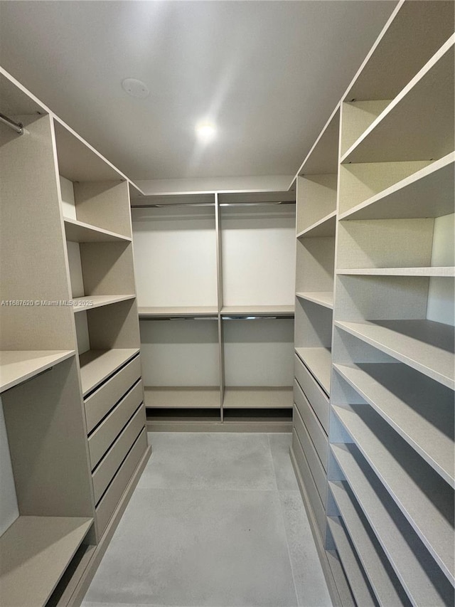 view of walk in closet