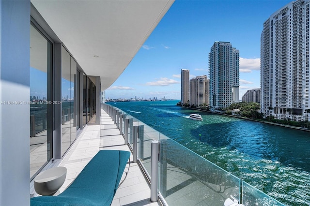 balcony with a water view