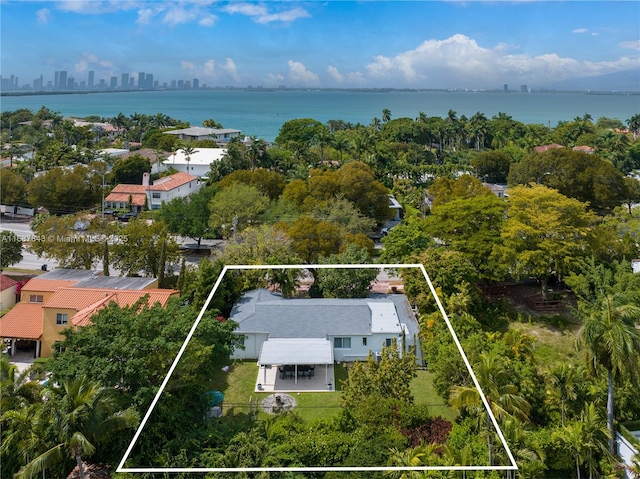 birds eye view of property featuring a view of city