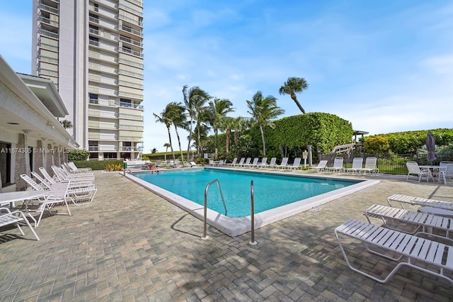 view of pool with a patio area