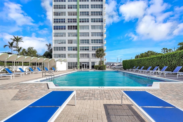 view of pool with a patio area