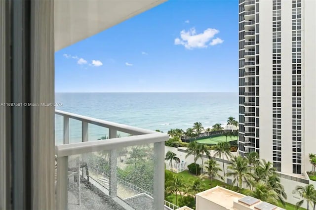 balcony with a water view