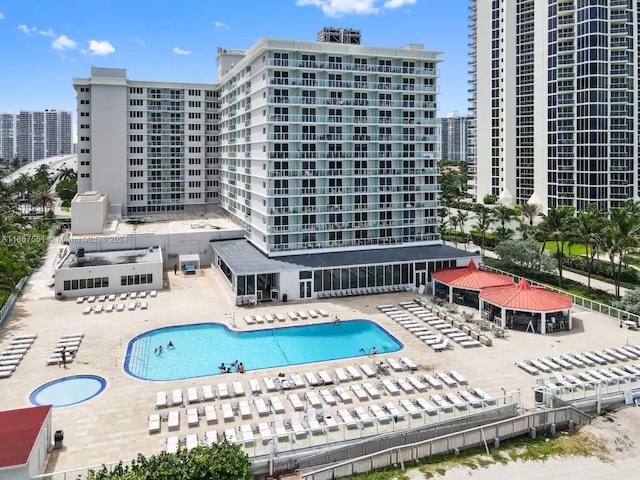 view of pool with a patio