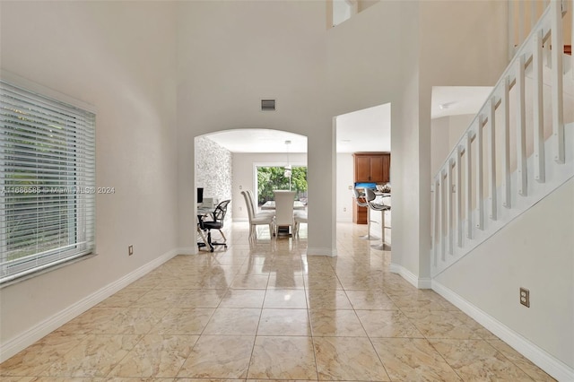 entrance foyer with a high ceiling