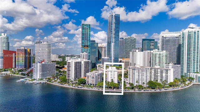 view of city featuring a water view