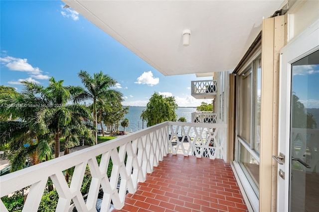 balcony with a water view