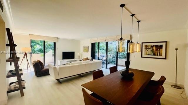 dining room featuring light hardwood / wood-style floors