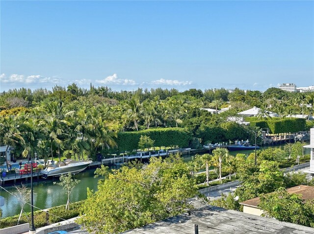 view of community featuring a water view