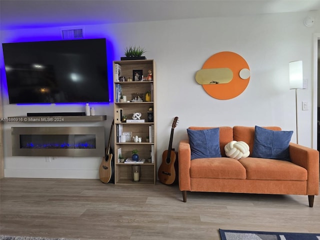 living room featuring wood-type flooring