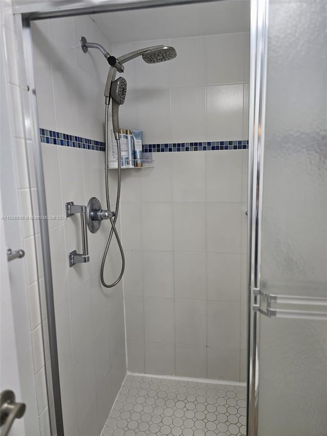 bathroom featuring walk in shower