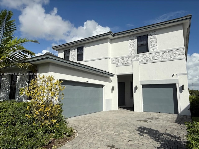 view of front of house with a garage