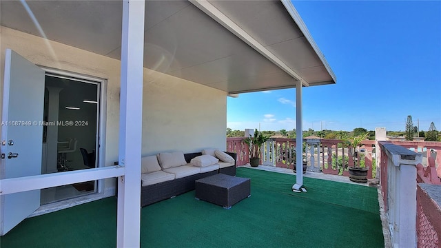 view of patio featuring an outdoor living space