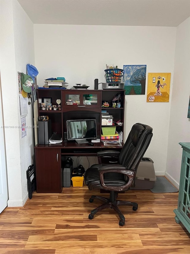 home office featuring light wood-type flooring