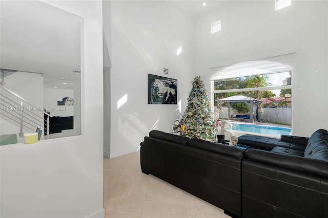 living room with french doors