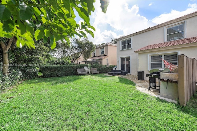 view of yard with a patio