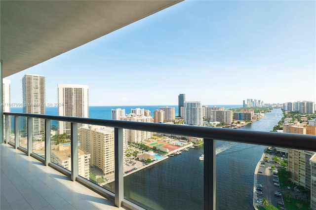 balcony with a water view