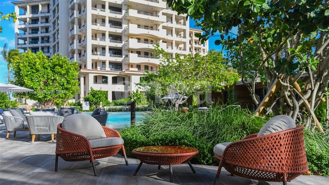 view of patio / terrace featuring a balcony