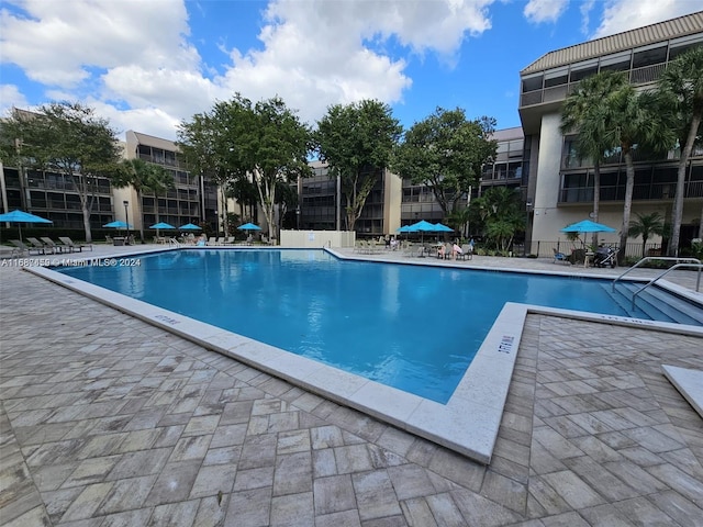 view of pool with a patio area