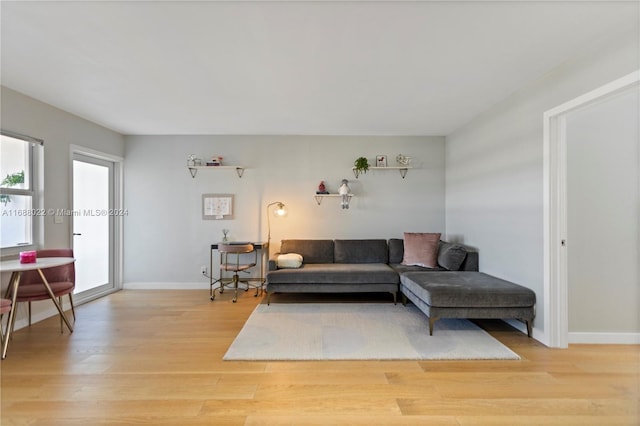 180 NE 12th Ave Unit 12E, Hallandale Beach, FL 33009 - living room featuring light wood-style flooring and baseboards