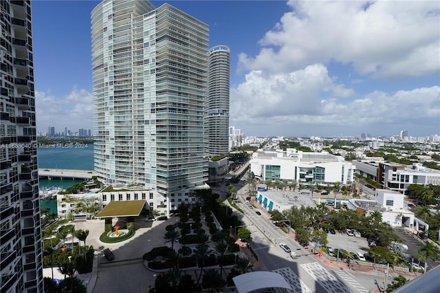 view of property with a water view