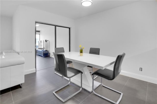 view of tiled dining room