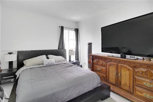 bedroom with a textured ceiling