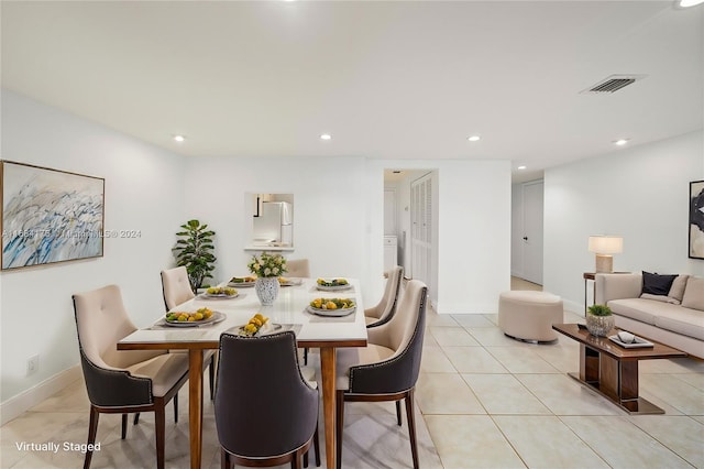 view of tiled dining room