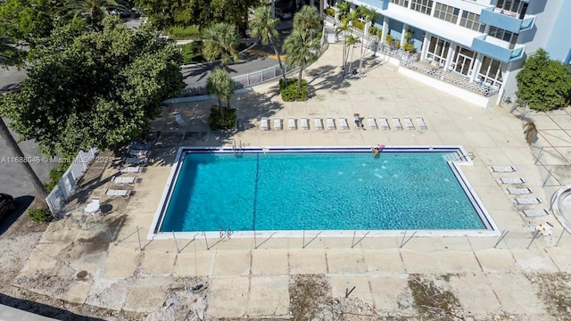 view of pool featuring a patio