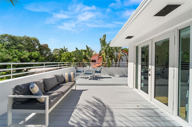 deck with french doors