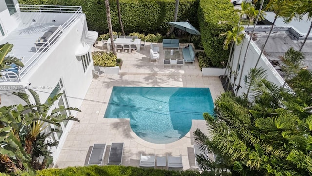 view of pool with a patio area