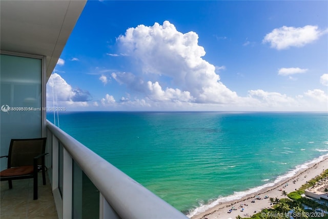 water view with a view of the beach