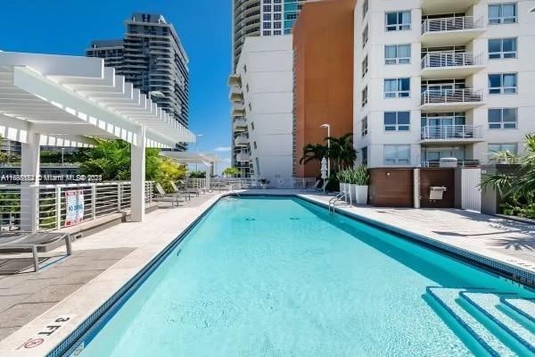 view of pool featuring a patio