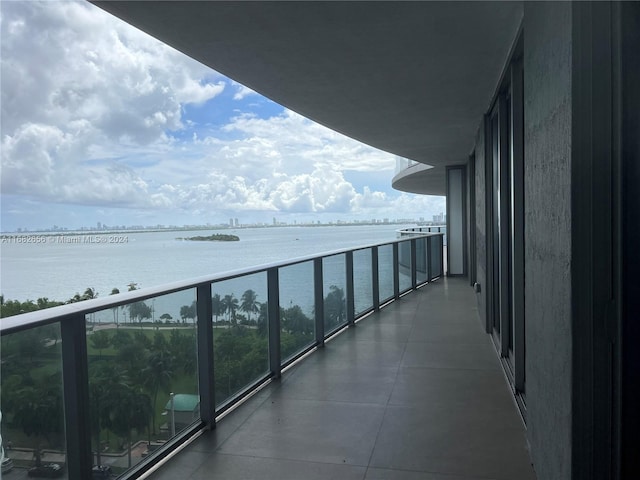 balcony with a water view