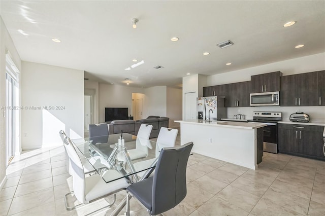 dining area with sink