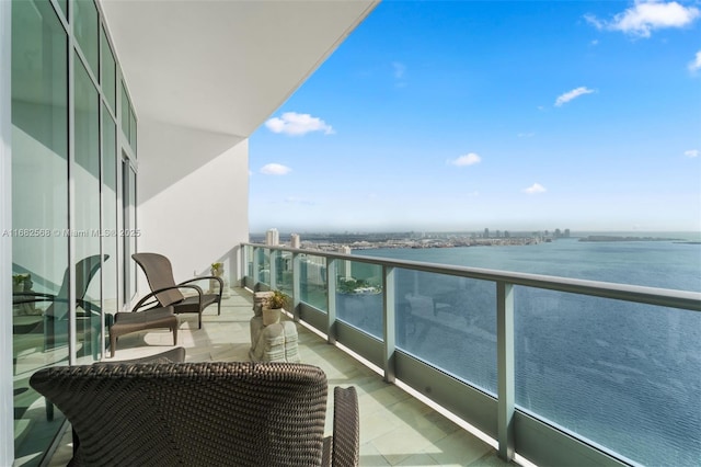 balcony with a water view