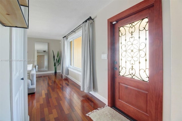 entrance foyer featuring dark hardwood / wood-style floors