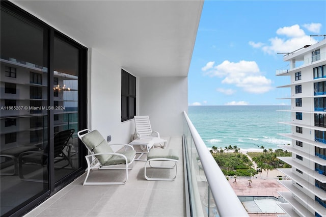 balcony with a water view