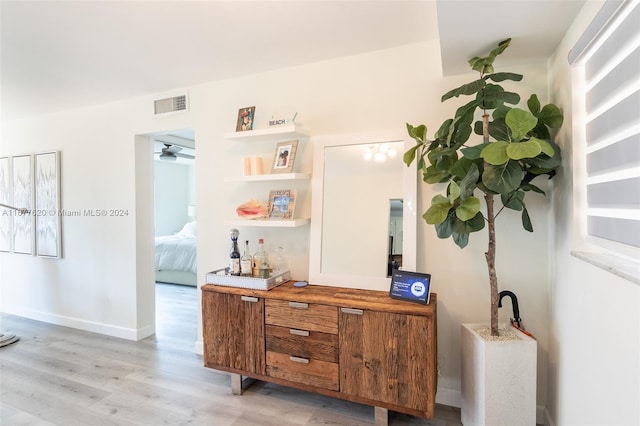 interior space featuring light hardwood / wood-style floors