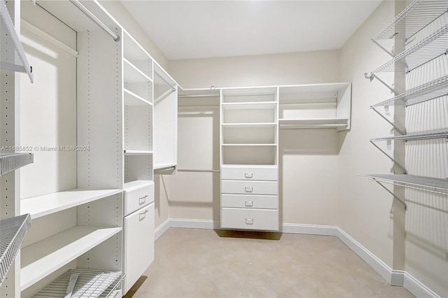 view of walk in closet