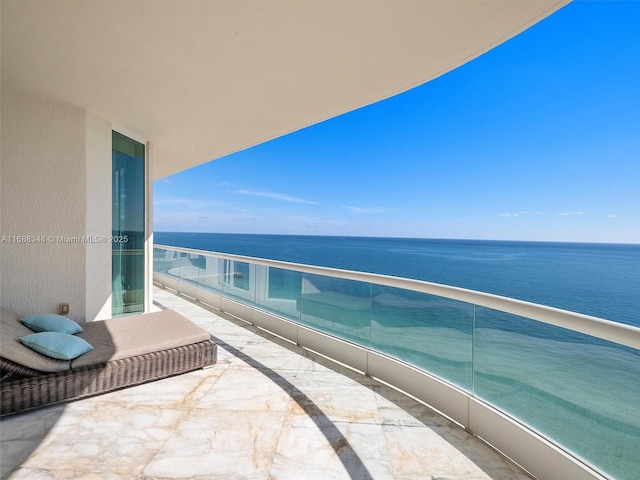 balcony with a water view